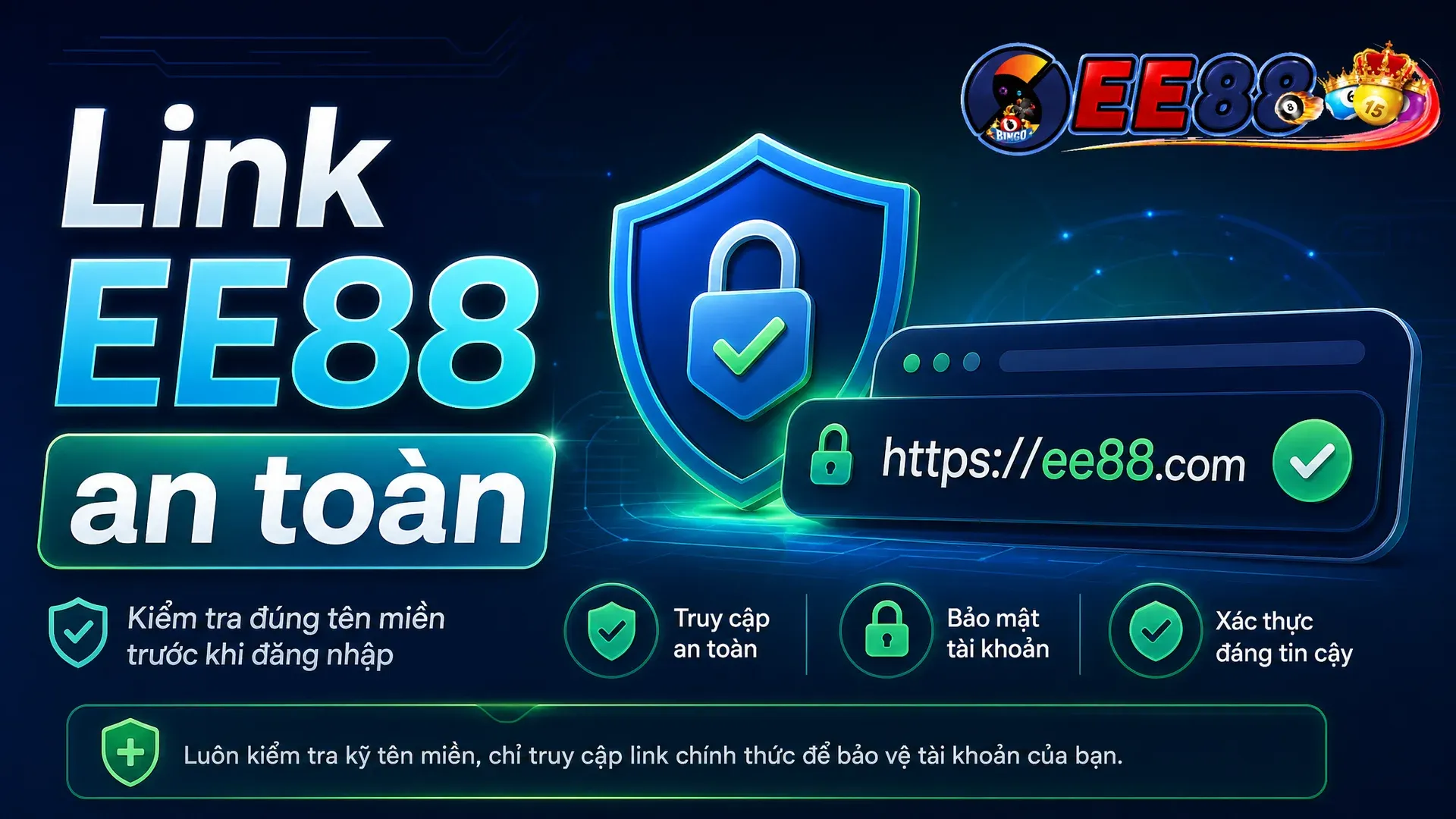 Link vào EE88 an toàn chính thức với biểu tượng bảo mật